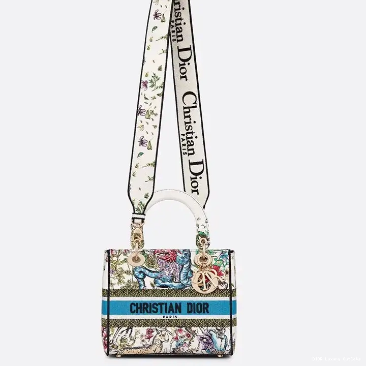 Cheap Bag Motif Medium Lady D-Constellation D-lite Canvas White 0615 Luxury
